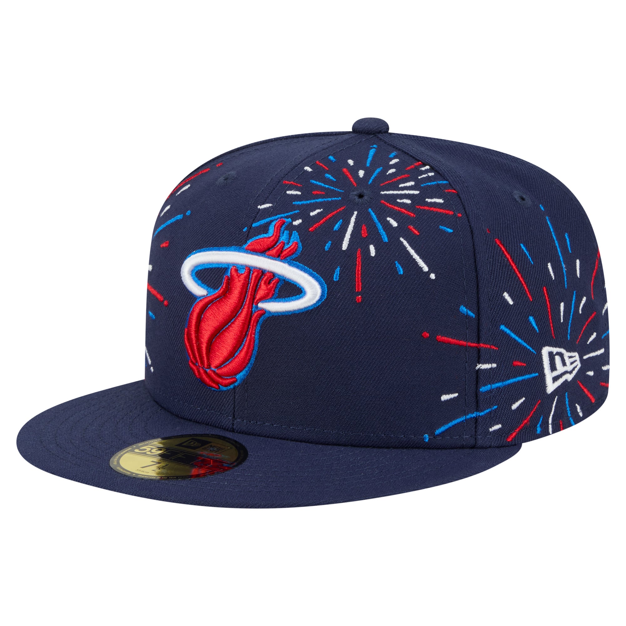 Men's Miami Heat New Era Navy Americana Fireworks 59FIFTY Fitted Hat